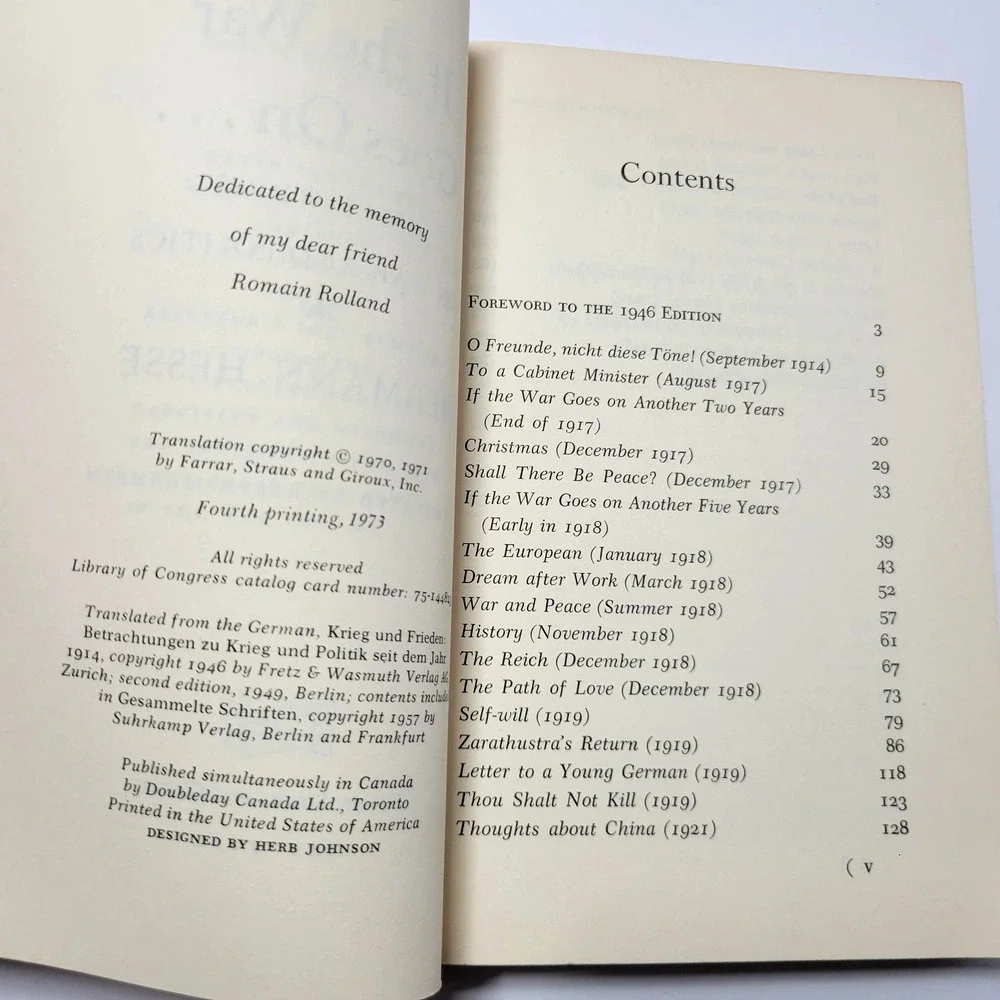 If The‎ War Goes On Hermann Hesse Reflections On War Politics Essays Paperback
